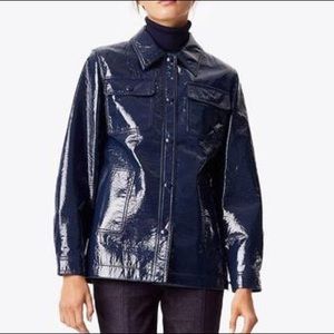 Tory a Burch Meg Patent Navy Utility Jacket 6